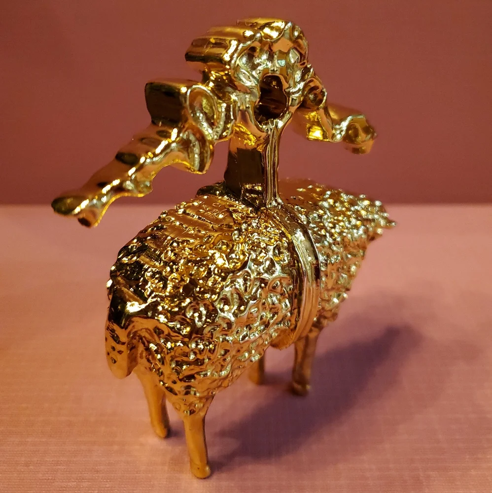 BROOKS BROTHERS 200th Anniversary Gold Sheep Ornament Figurine